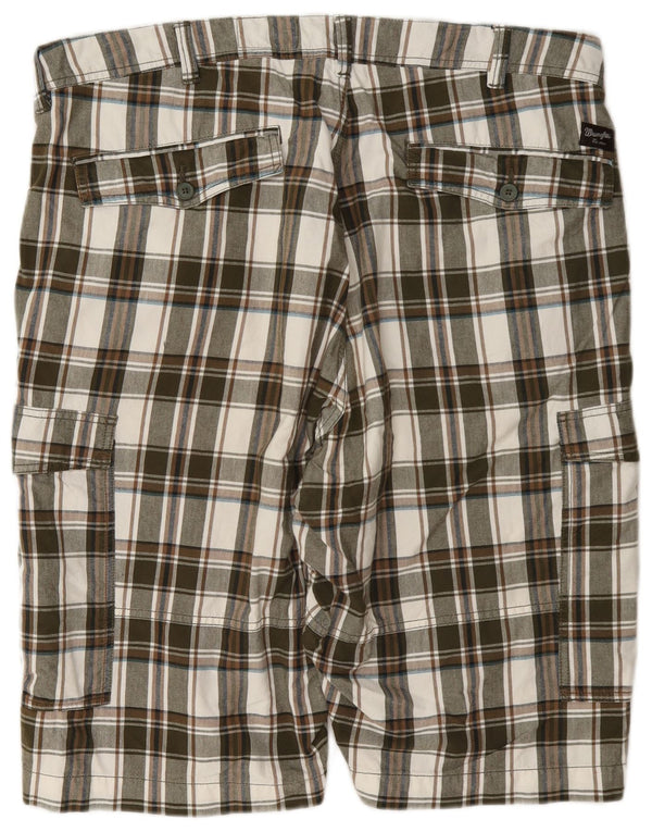 Wrangler Herren Cargo-Shorts W42 2XL Mehrfarbig karierte Baumwolle