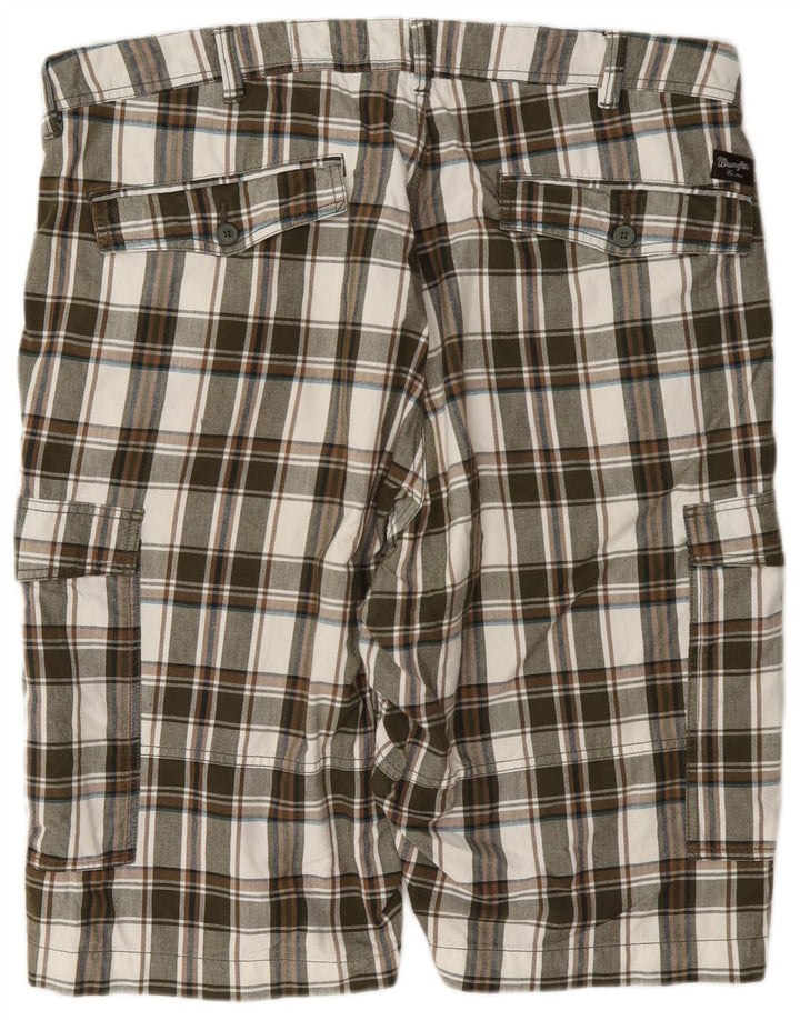 Wrangler Herren Cargo-Shorts W42 2XL Mehrfarbig karierte Baumwolle