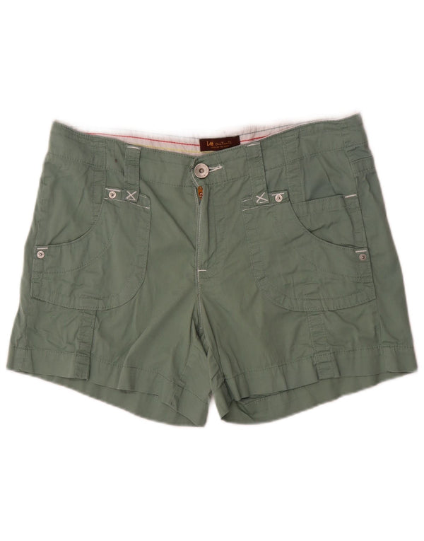 Lee Womens Casual Shorts US 12 Large W32 Grüne Baumwolle