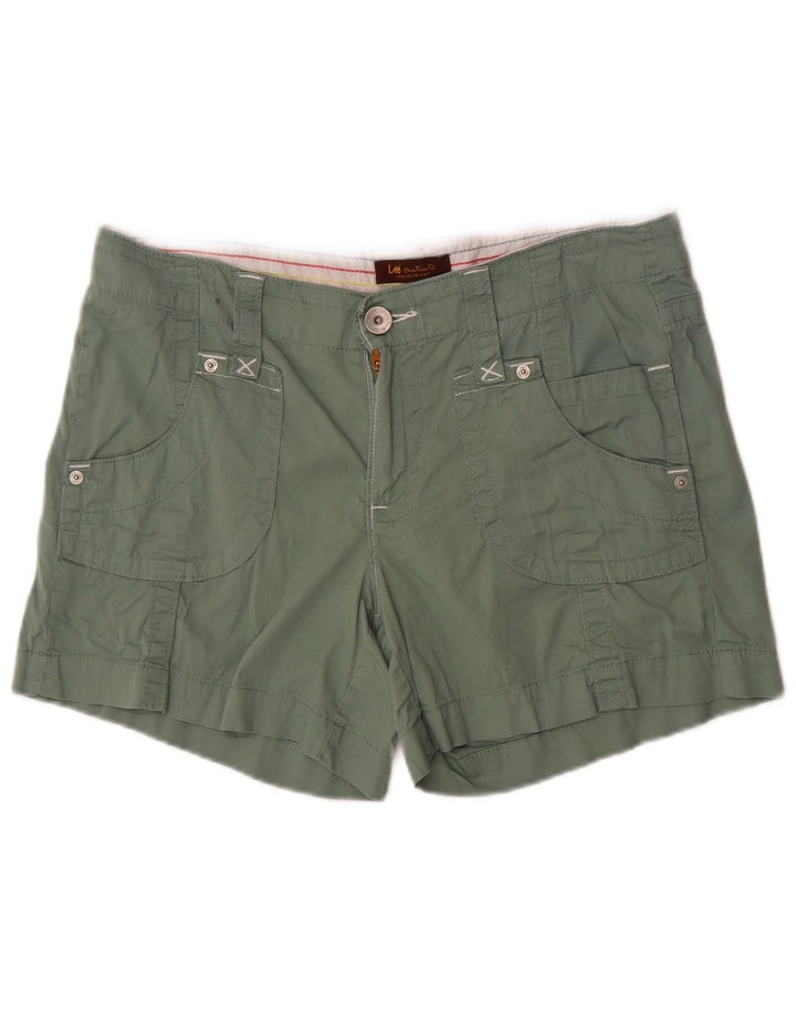 Lee Womens Casual Shorts US 12 Large W32 Grüne Baumwolle