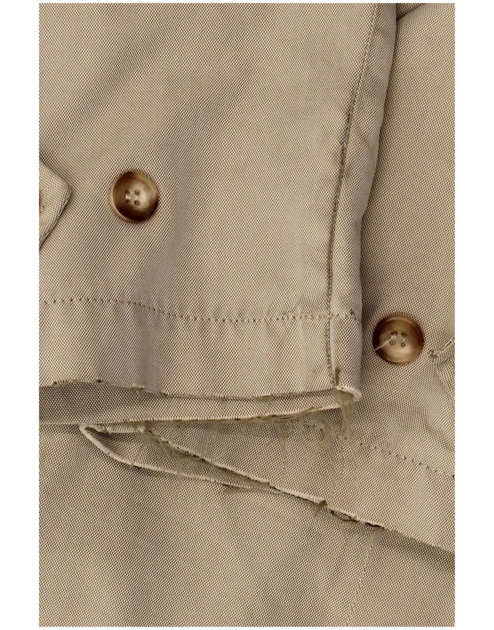 Massimo Dutti Herrenmantel EU 40 Große Khaki-Baumwolle