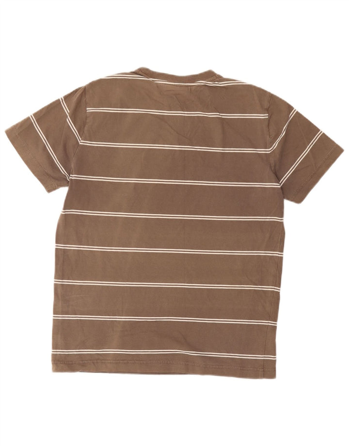 Converse Herren Grafik-T-Shirt-Oberteil aus mittelbraun gestreifter Baumwolle