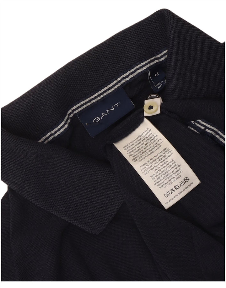 Gant Herren-Poloshirt aus mittelblauer, marineblauer Baumwolle