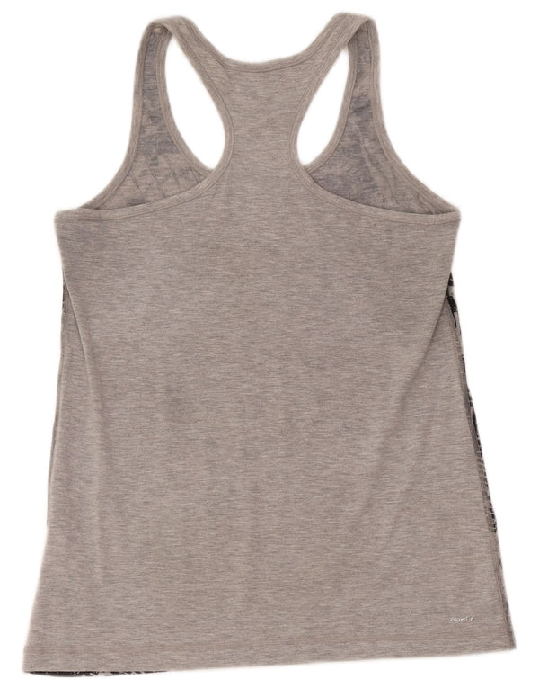 Adidas Damen Climalite Graphic Vest Top UK 12/14 Mittelgrau Geometrisch