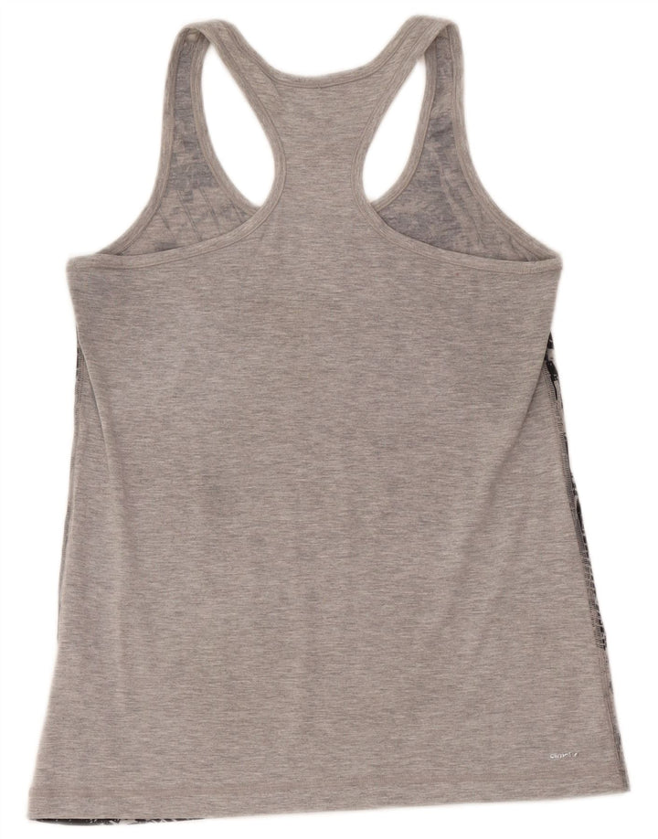 Adidas Damen Climalite Graphic Vest Top UK 12/14 Mittelgrau Geometrisch