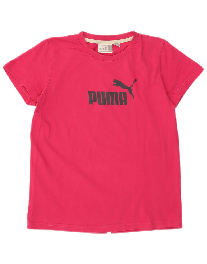 Puma Damen Graphic T-Shirt Top UK 12 Mittelrosa