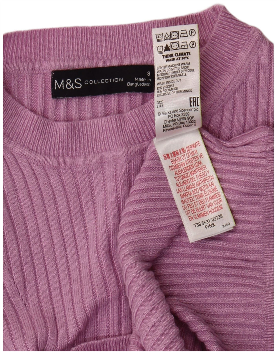 Marks & Spencer Damen Pullover mit Rundhalsausschnitt, Gr. 8, Lila