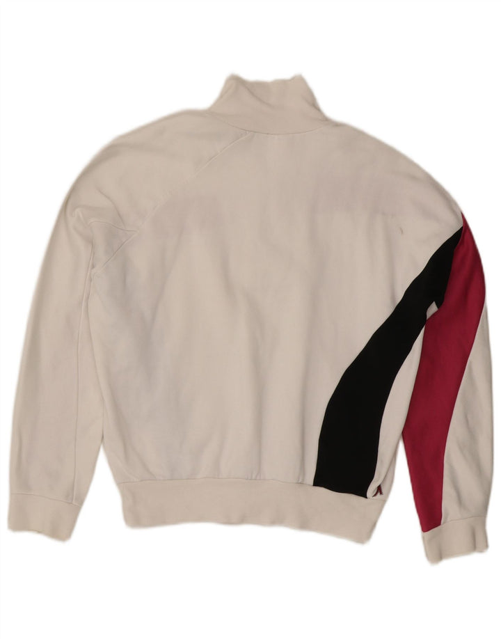 LEVI'S Damen-Sweatshirt mit Reißverschluss am Hals, UK 14, Mittelweiß, Farbblock
