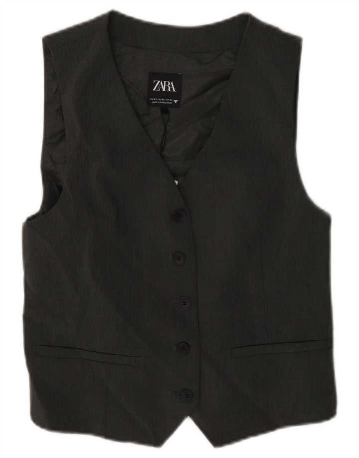Zara Damen Weste UK 6 XS Grau Polyester