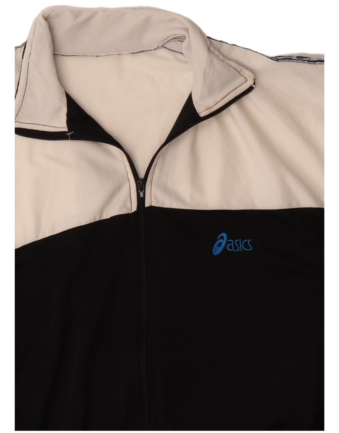 ASICS Herren-Trainingsanzug mit grafischem Oberteil, groß, Schwarz, Farbblock