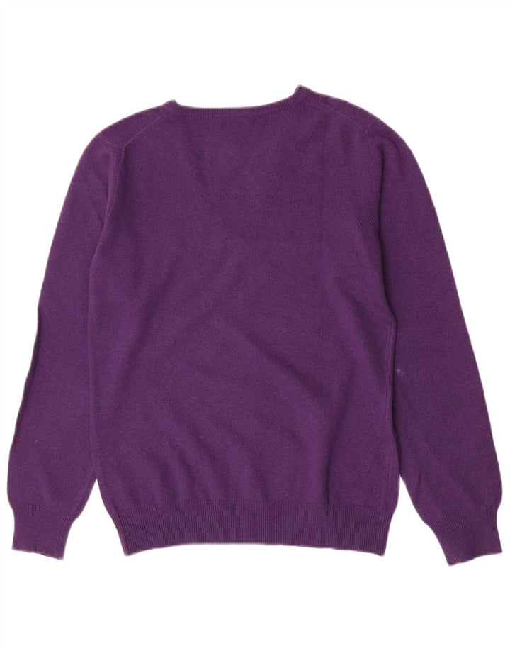 Brooksfield Damen-Pullover mit V-Ausschnitt IT 44 Mittelviolette Wolle