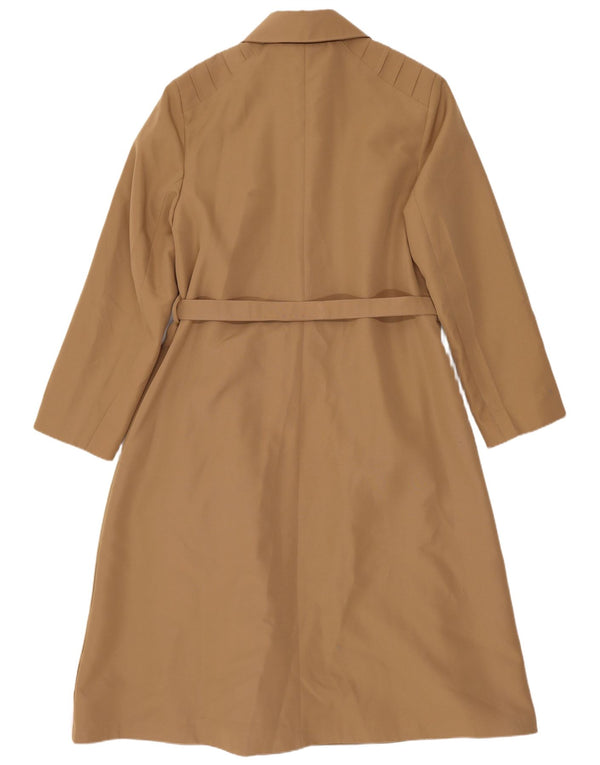 Vintage Damen Trenchcoat UK 14 Mittelbraun Polyester Classic