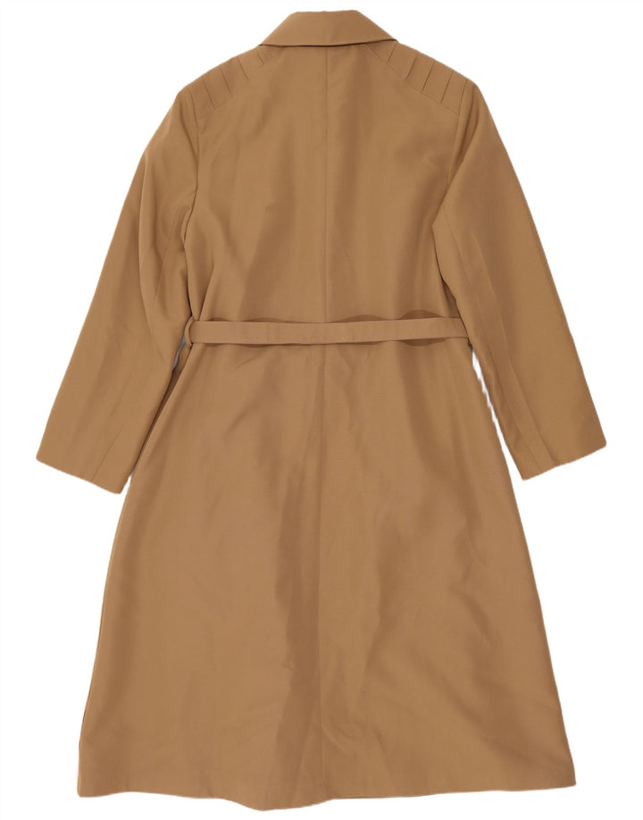 Vintage Damen Trenchcoat UK 14 Mittelbraun Polyester Classic