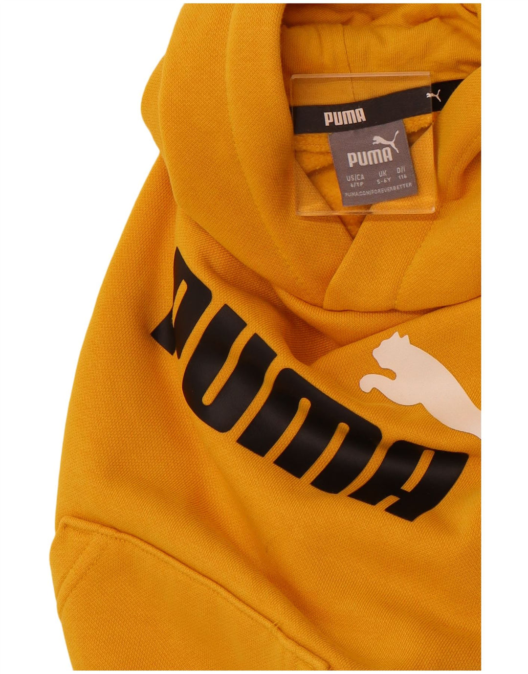 PUMA Boys Graphic Hoodie Jumper 5-6 Years Yellow