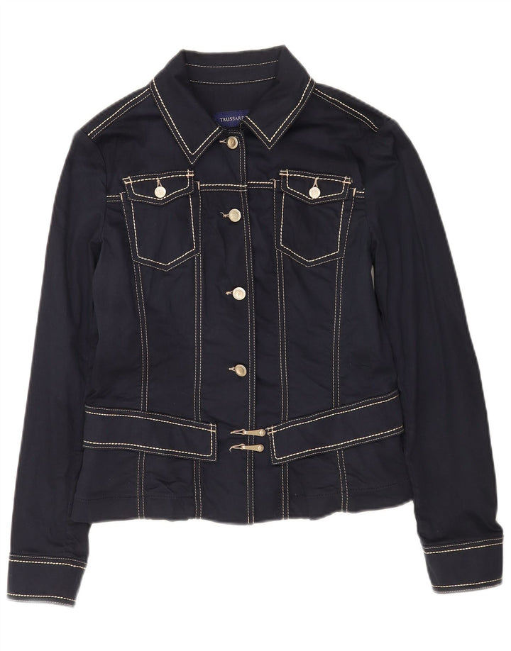 Trussardi Jeans Damen Bomberjacke IT 44 Mittelblau