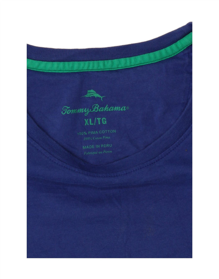 TOMMY BAHAMA Mens T-Shirt Top XL Blue Cotton Vintage Tommy Bahama and Second-Hand Tommy Bahama from Messina Hembry 