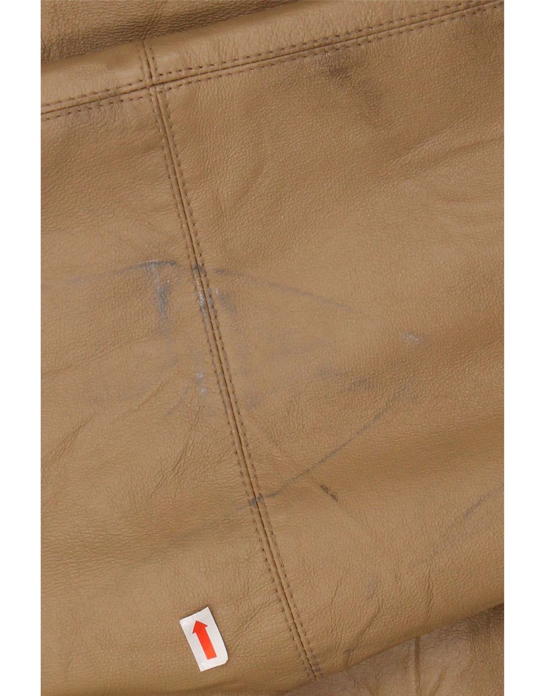 VINTAGE Damen Übergroßer Ledermantel mit Kapuze IT 46 Großes braunes Leder