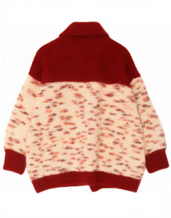 Vintage Damen Cardigan Pullover UK 20 2XL Rot meliert