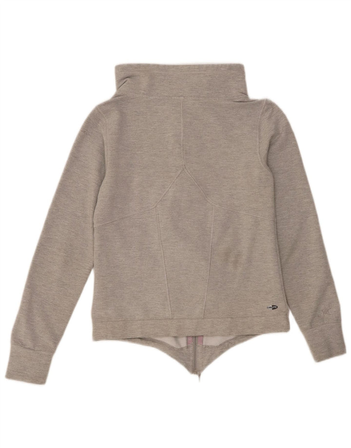 Adidas Damen Trainingsanzug Top Jacke UK 10 Small Grau Baumwolle