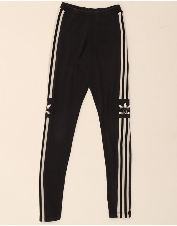 Adidas Damen Graphic Leggings UK 4 XS Schwarz Baumwolle
