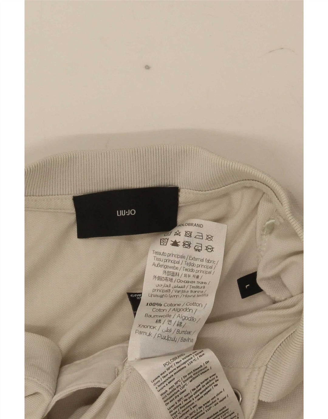 Liu Jo Herren-Poloshirt, groß, beige Baumwolle