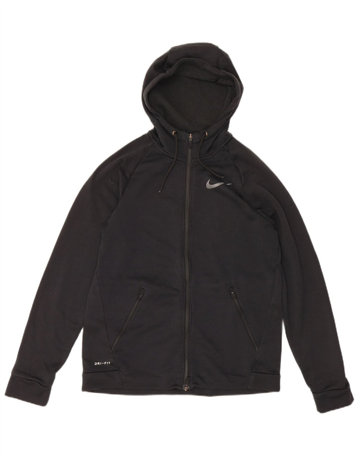 Nike Herren Dri Fit Zip Hoodie Pullover Mittelschwarzes Polyester