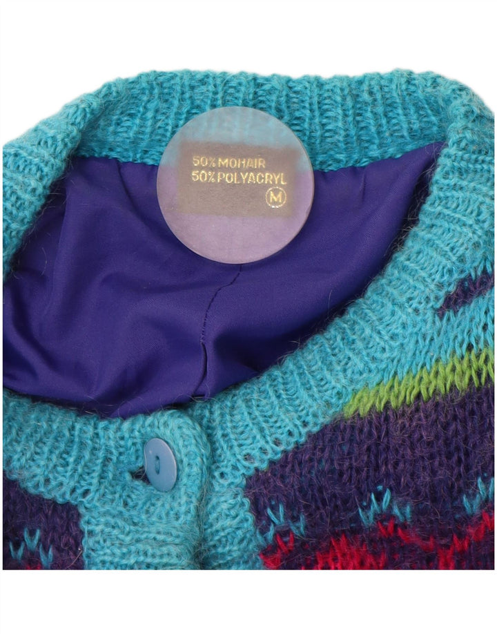 Vintage Damen Cardigan Pullover UK 14 Medium Mehrfarbig Fair Isle