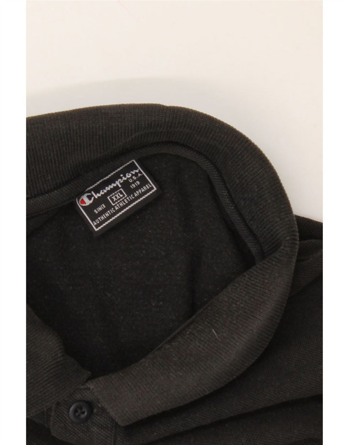 CHAMPION Mens Polo Shirt 2XL Black Vintage Champion and Second-Hand Champion from Messina Hembry 