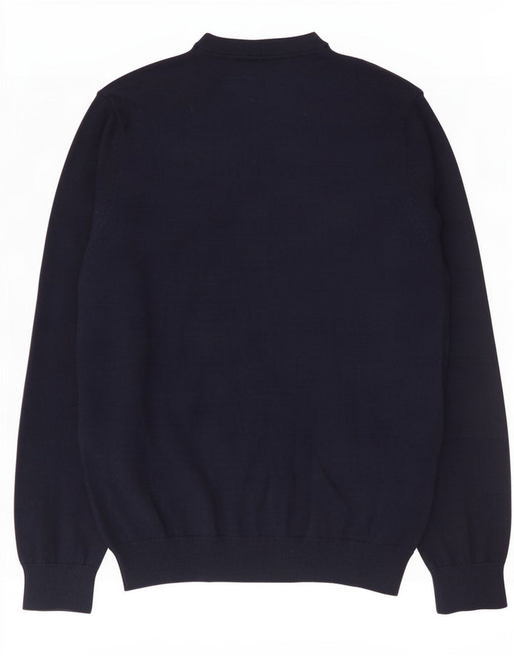Marks & Spencer Herren-Pullover mit V-Ausschnitt, groß, marineblaue Baumwolle