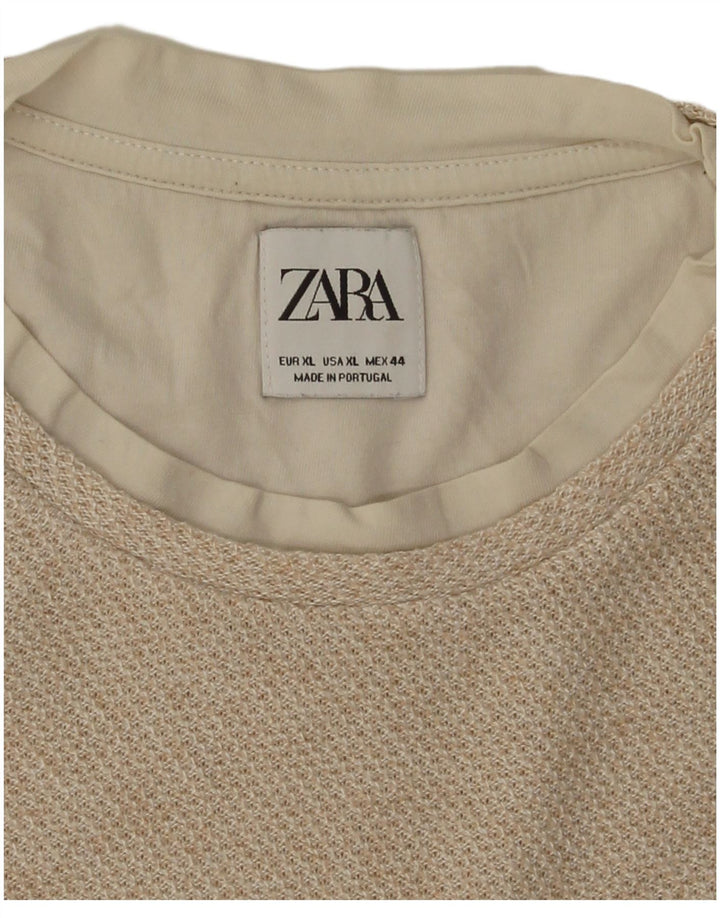 Zara Herren T-Shirt Top XL Beige