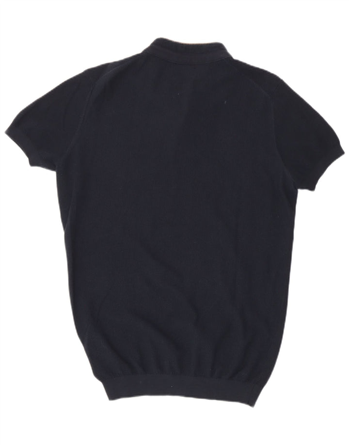 Massimo Dutti Herren-Poloshirt, mittelmarineblaue Baumwolle