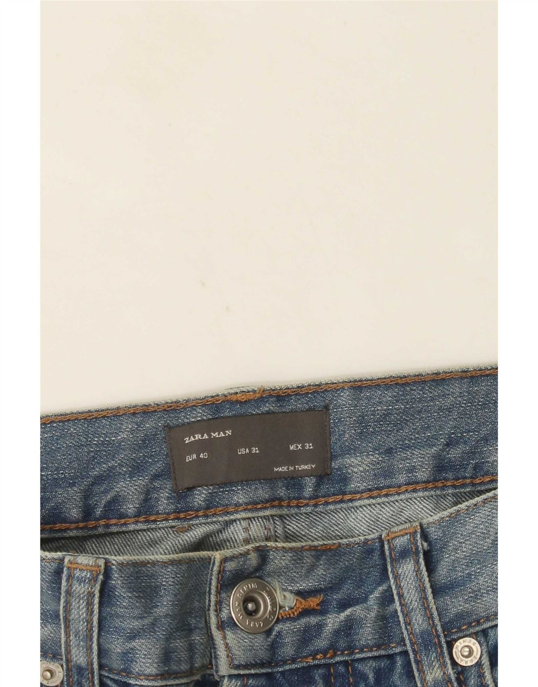 Zara Herren Distressed Slim Jeans EU 40 Mittel W31 L28 Blau