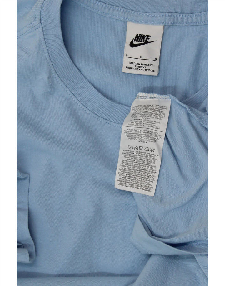 NIKE Damen T-Shirt Top UK 16 Large Blau Baumwolle