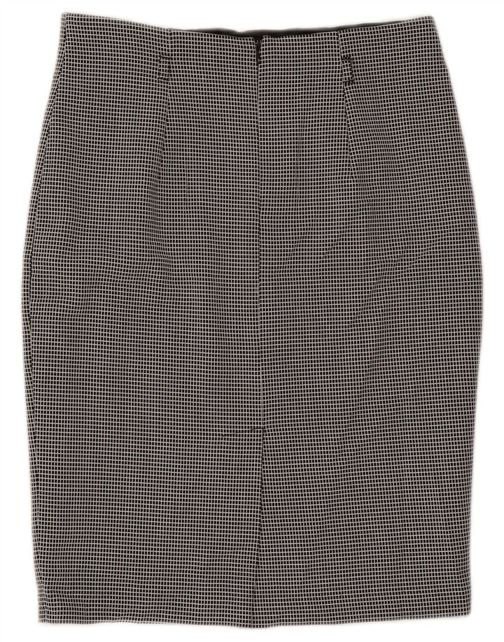 Marks & Spencer Damen Bleistiftrock UK 12 Medium W30 Schwarz kariertes Polyester