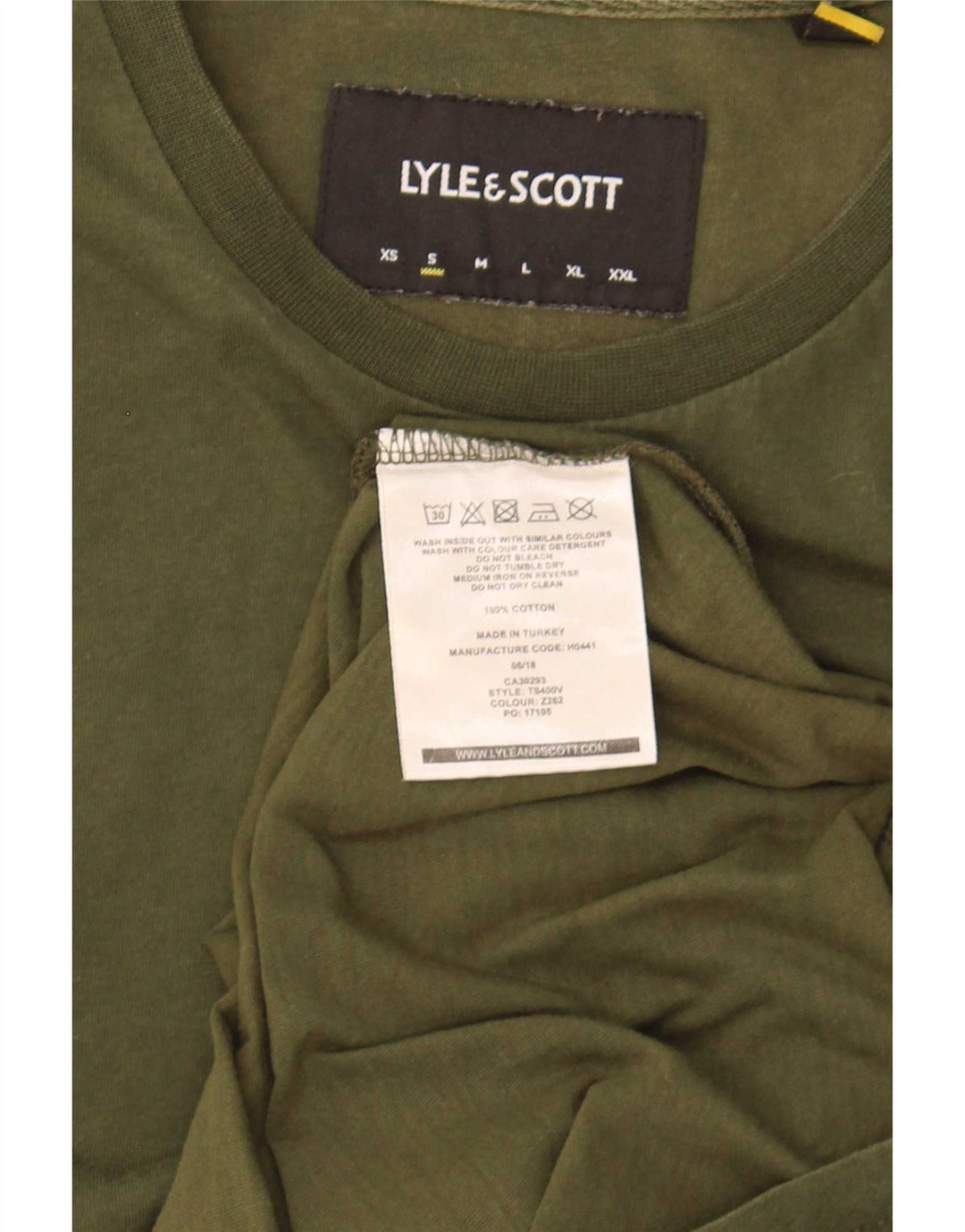 Lyle & Scott Herren T-Shirt Top Small Khaki Baumwolle