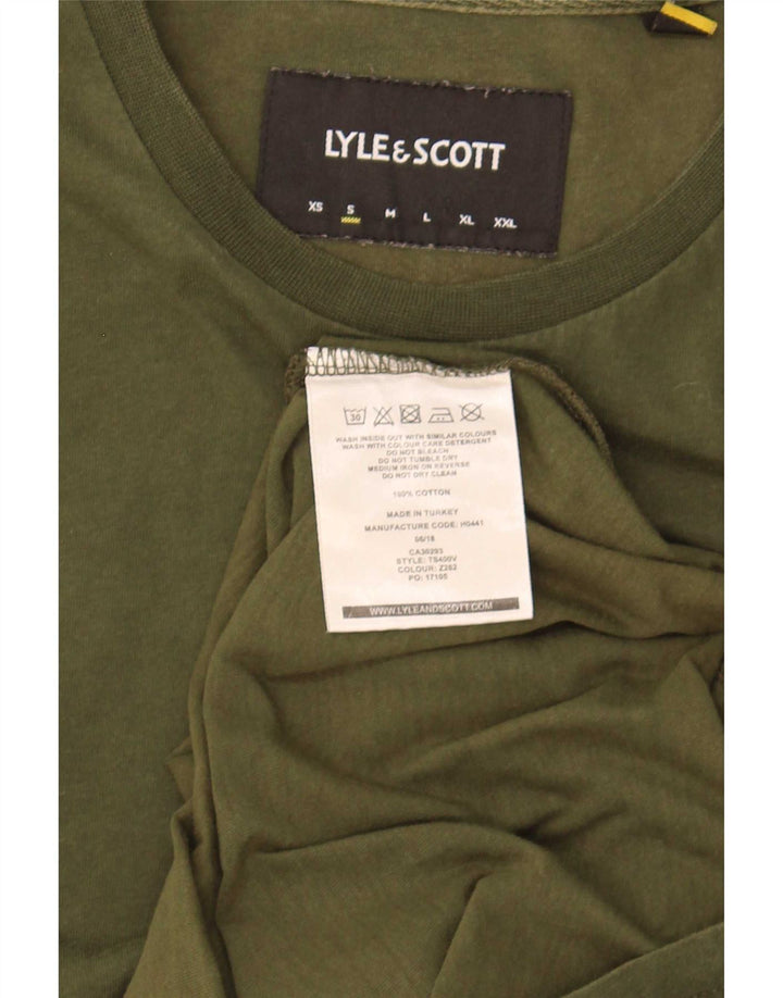 Lyle & Scott Herren T-Shirt Top Small Khaki Baumwolle
