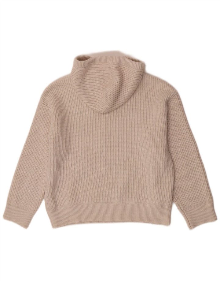 Marks & Spencer Damen-Pullover mit Kapuze, UK 14, mittelbeigefarbenes Polyester