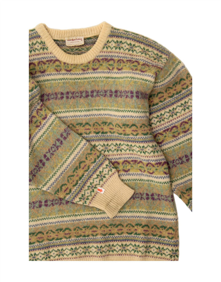 MICHAEL ROSS Herren-Pullover mit Rundhalsausschnitt, Größe S, Grün, Fair Isle