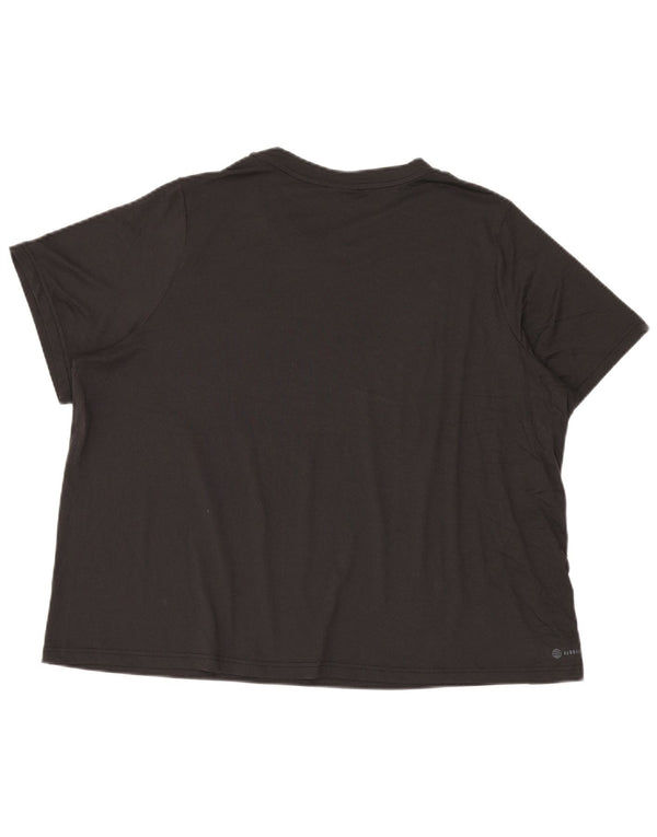 Adidas Damen Aeroready T-Shirt Top UK 24/26 2XL Schwarz Polyester