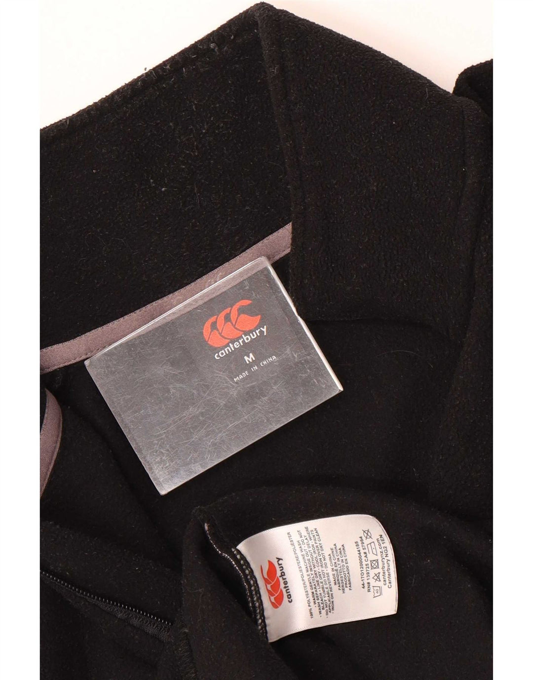 Canterbury Herren-Fleecepullover mit Reißverschluss am Hals, Mittelschwarzes Polyester