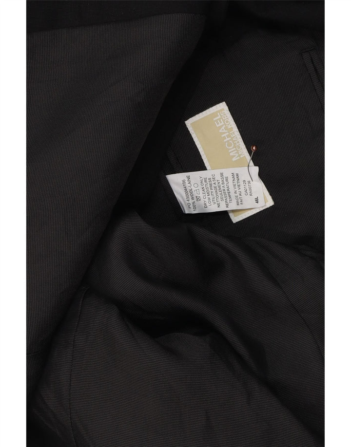 Michael Kors Herren Longline 2-Knopf-Blazerjacke UK 46 3XL Schwarze Wolle