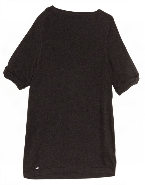 Marks & Spencer Damen-Pulloverkleid mit kurzen Ärmeln, Größe 46, Grau, Viskose