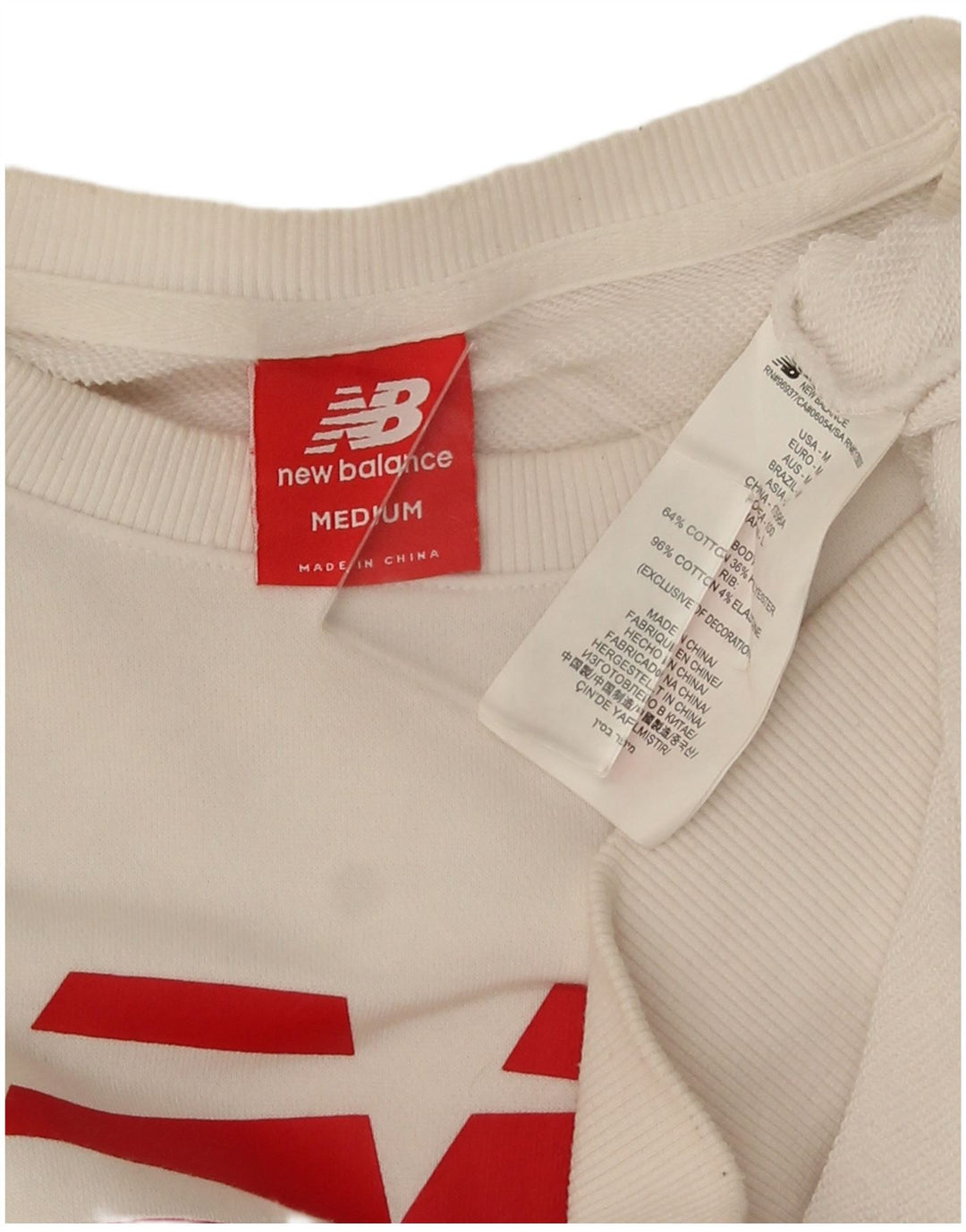 New Balance Herren-Sweatshirt mit Grafik, mittelweiße Baumwolle