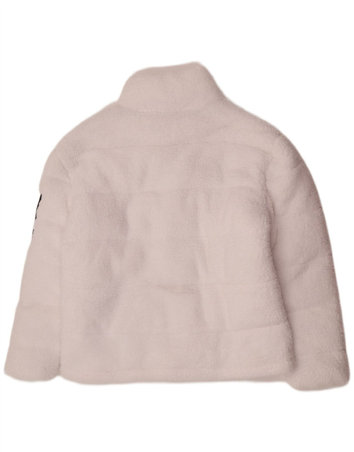 Ellesse Damen Fleece-gepolsterte Jacke UK 14 Large Weiß Polyester Sport