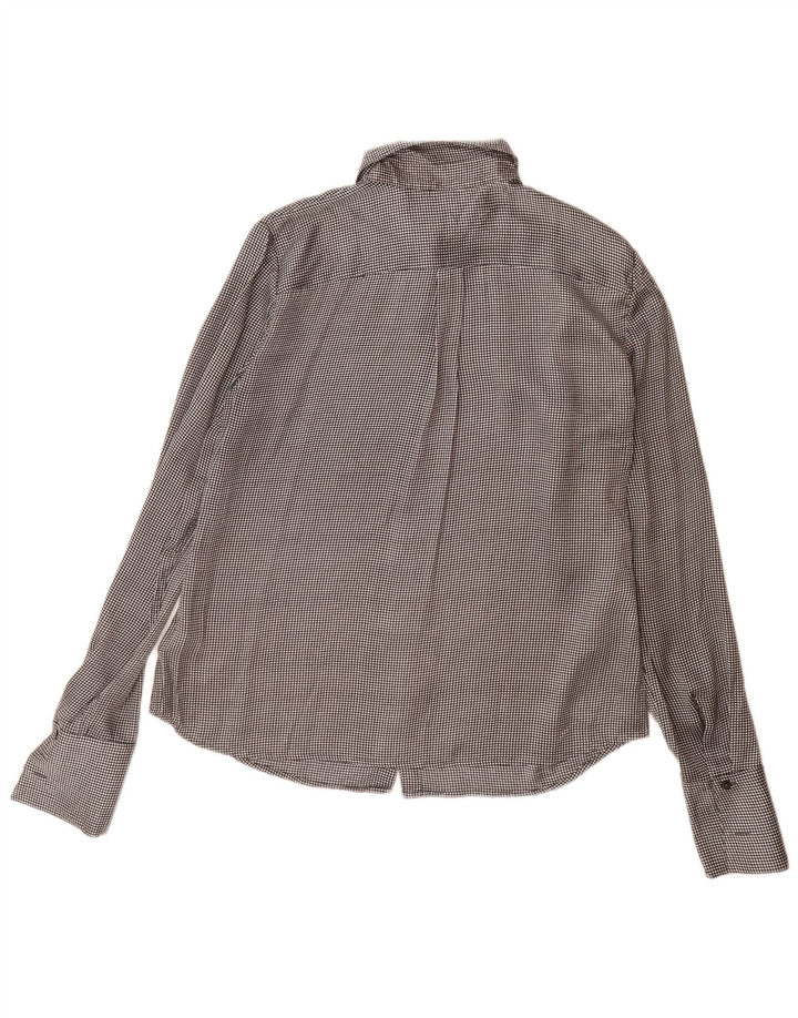 Brooks Brothers Damen 346 Hemdbluse US 12 Large Grau Polyester