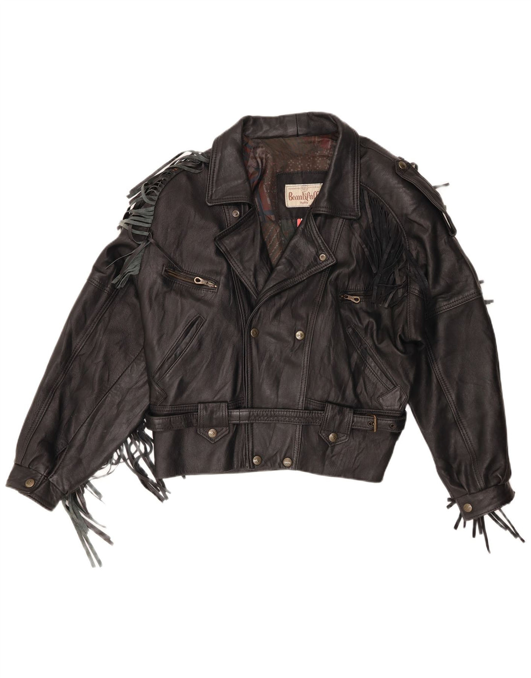 Vintage Herren Leder Bikerjacke UK 40 Large Schwarz