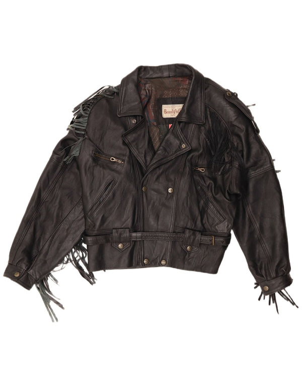 Vintage Herren Leder Bikerjacke UK 40 Large Schwarz