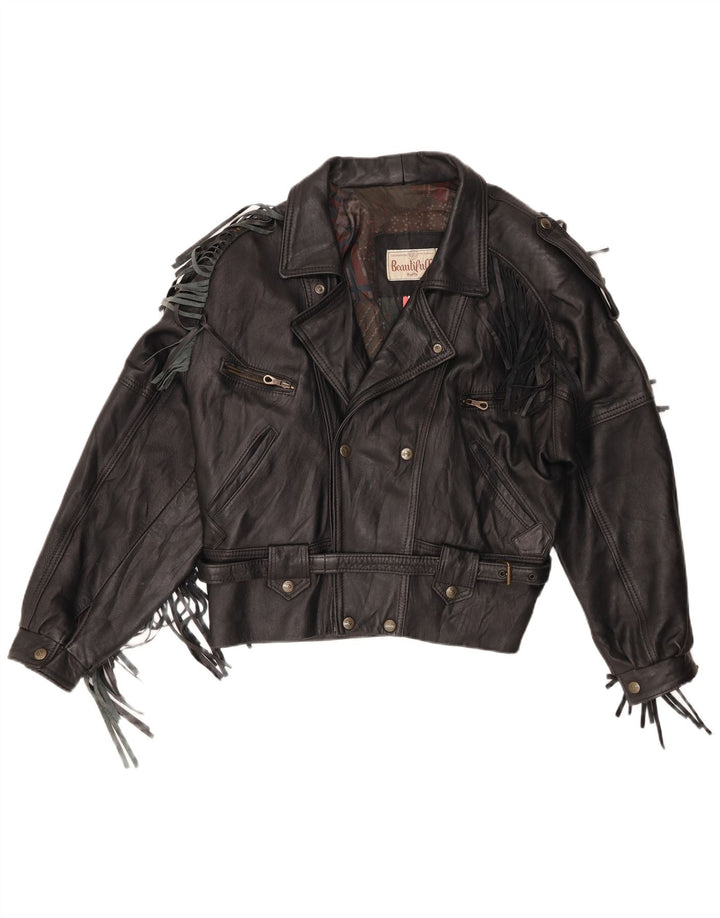 Vintage Herren Leder Bikerjacke UK 40 Large Schwarz