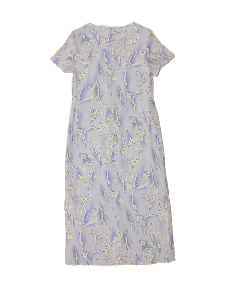 VINTAGE Womens Maxi Dress UK 10 Small Blue Floral Polyester Vintage Vintage and Second-Hand Vintage from Messina Hembry 