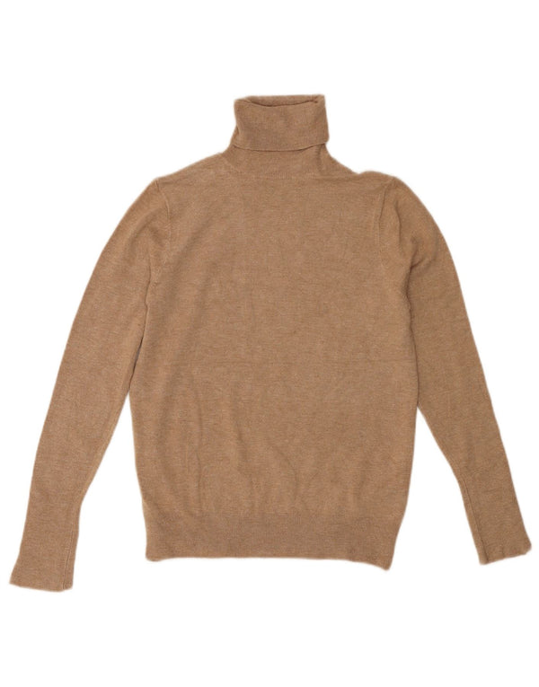 ZARA Damen-Pullover mit Rollkragen, Gr. 12, mittelbeige Viskose